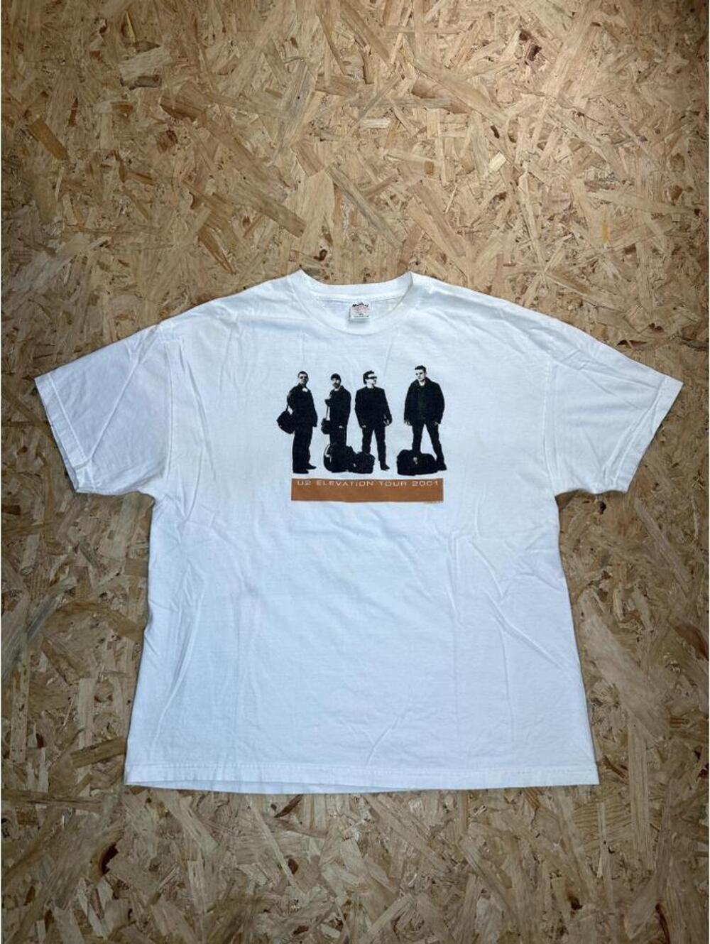 Vintage U2 Elevation Tour 2001 T-Shirt Mens XXL White Murina Band Tee Concert